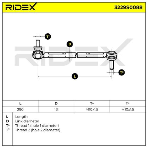 RIDEX 1x Koppelstange Stabilisator Vorne rechts für BMW 3 Touring (E91) X1 Bild RIDEX 1x Koppelstange Stabilisator Vorne rechts für BMW 3 Touring (E91) X1