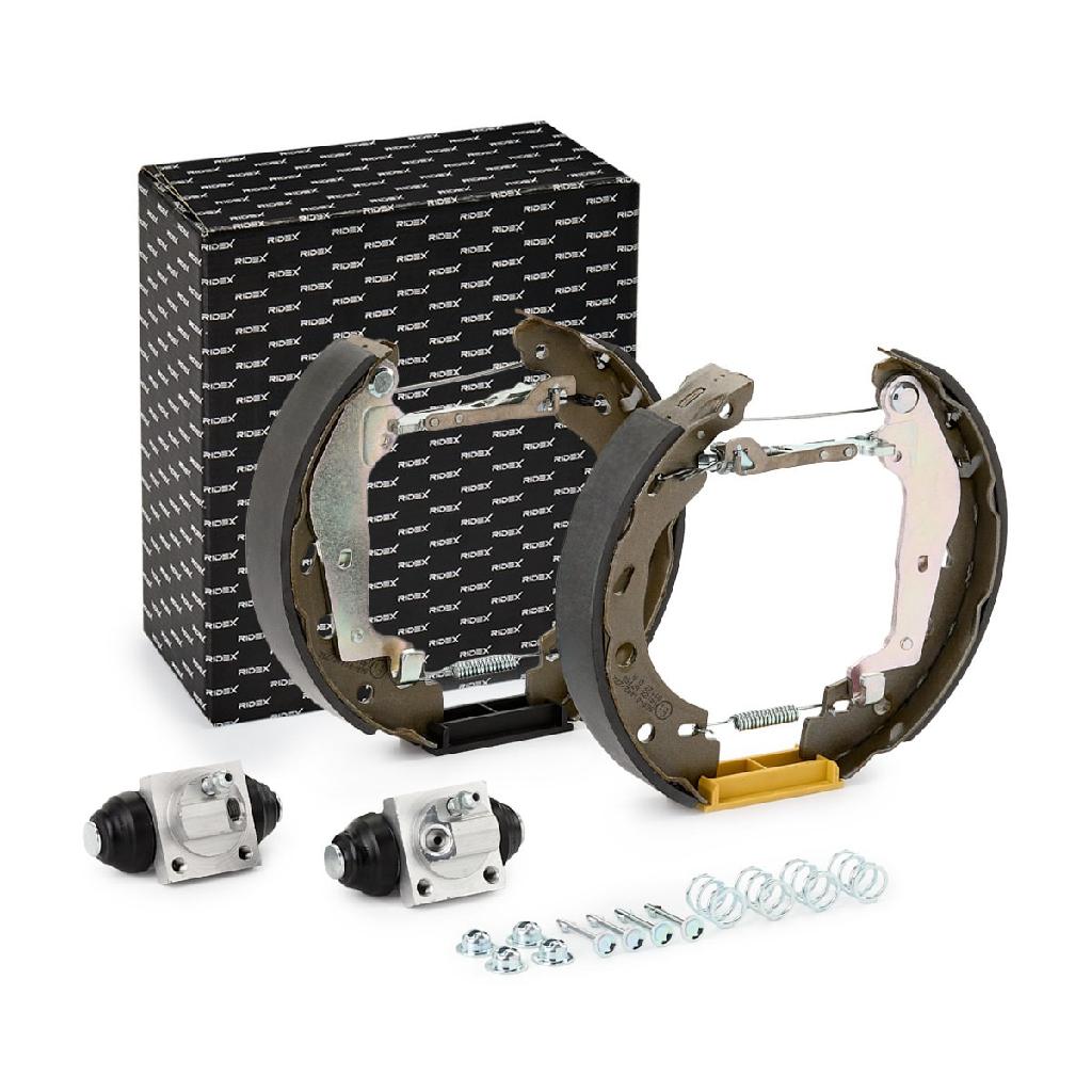 RIDEX Bremsenset Trommelbremse Bremsbacken Satz mit Radbremszylinder mit Hinten