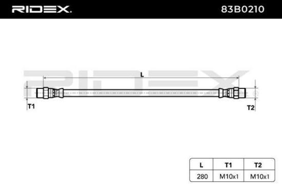 RIDEX Bremsschlauch 83B0210 HINTEN beidseitig BREMSSCHLÄUCHE Länge: 280mm Bild RIDEX Bremsschlauch 83B0210 HINTEN beidseitig BREMSSCHLÄUCHE Länge: 280mm
