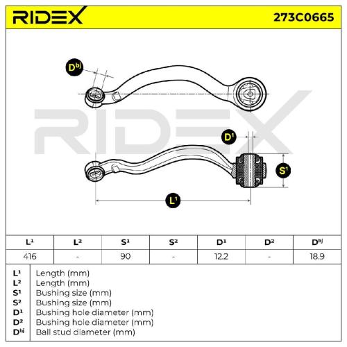 RIDEX 273C0665 Lenker Radaufhängung Querlenker Front rechts für BMW X5 (E70) Bild RIDEX 273C0665 Lenker Radaufhängung Querlenker Front rechts für BMW X5 (E70)