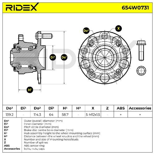 RIDEX 654W0731 Radlagersatz pro 1 Rad Hinten für HONDA Accord VII Limousine Bild RIDEX 654W0731 Radlagersatz pro 1 Rad Hinten für HONDA Accord VII Limousine