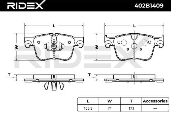 RIDEX Bremsbelagsatz Bremsbeläge Vorne für OPEL GRANDLAND X (A18) für CITROËN Bild RIDEX Bremsbelagsatz Bremsbeläge Vorne für OPEL GRANDLAND X (A18) für CITROËN