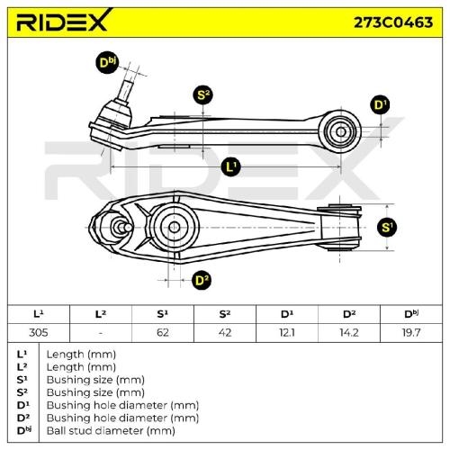 RIDEX 273C0463 Lenker Radaufhängung Querlenker Front beidseitig Rear für PORSCHE Bild RIDEX 273C0463 Lenker Radaufhängung Querlenker Front beidseitig Rear für PORSCHE