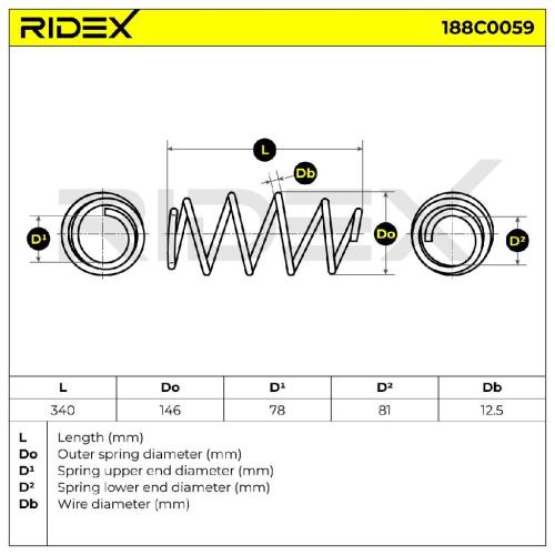 RIDEX 188C0059 2x Federn Fahrwerksfedern Vorne für VW Golf 5I (5K1) Bild RIDEX 188C0059 2x Federn Fahrwerksfedern Vorne für VW Golf 5I (5K1)
