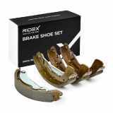 RIDEX Bremsbacken Satz für Trommelbremse Hinten mit Hebel ohne Radbremszylinder