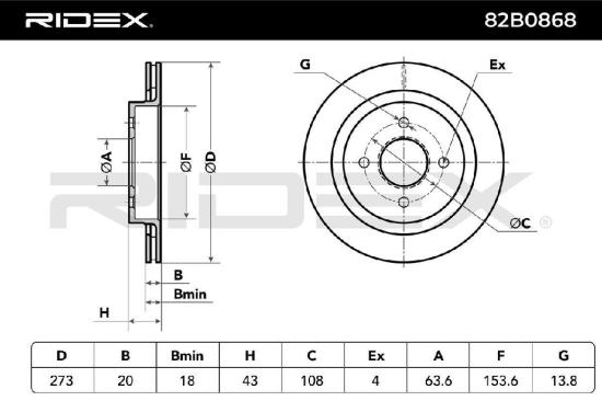 RIDEX 82B0868 2x Bremsscheiben Hinten Ø272mm Belüftet für FORD SIERRA Bild RIDEX 82B0868 2x Bremsscheiben Hinten Ø272mm Belüftet für FORD SIERRA