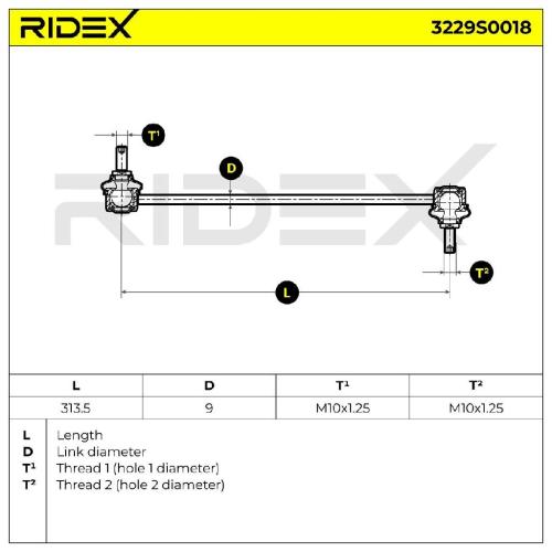 RIDEX 1x Koppelstange Stabilisator Vorne für FIAT PANDA (169) PANDA Van (169) Bild RIDEX 1x Koppelstange Stabilisator Vorne für FIAT PANDA (169) PANDA Van (169)