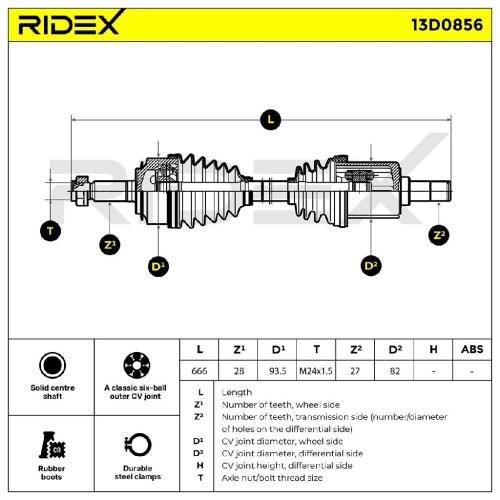 RIDEX Antriebswelle Achswelle Vorne links rechts für HONDA Accord VII Limousine Bild RIDEX Antriebswelle Achswelle Vorne links rechts für HONDA Accord VII Limousine