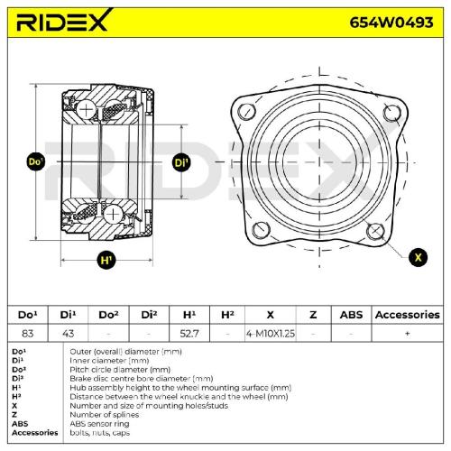 RIDEX 654W0493 Radlagersatz pro 1 Rad Vorne Schrägkugellager für HONDA ACCORD IV Bild RIDEX 654W0493 Radlagersatz pro 1 Rad Vorne Schrägkugellager für HONDA ACCORD IV