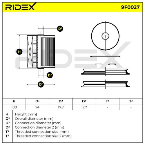 RIDEX 9F0027 Kraftstofffilter Filter Cartridge mit Dichtungen für MINI Bild RIDEX 9F0027 Kraftstofffilter Filter Cartridge mit Dichtungen für MINI