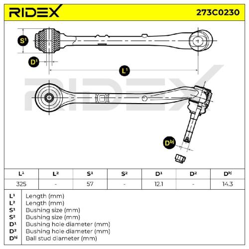 RIDEX 273C0230 Lenker Radaufhängung Querlenker Front rechts für BMW 5 Limousine Bild RIDEX 273C0230 Lenker Radaufhängung Querlenker Front rechts für BMW 5 Limousine