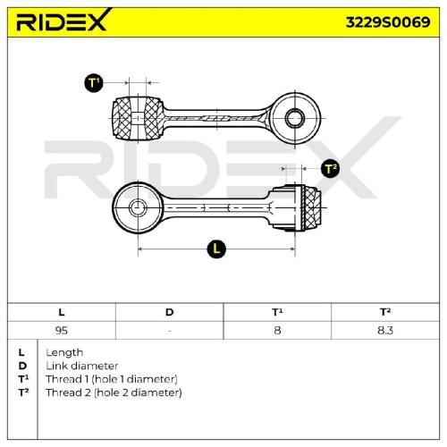 RIDEX 1x Koppelstange Stabilisator Hinten für BMW 3 Limousine (E46) 3 Touring Bild RIDEX 1x Koppelstange Stabilisator Hinten für BMW 3 Limousine (E46) 3 Touring
