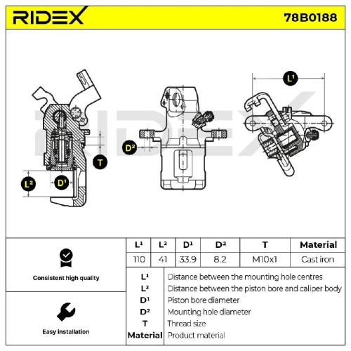 RIDEX 78B0188 Bremssattel Bremszange Hinten rechts für HYUNDAI COUPE (GK) Bild RIDEX 78B0188 Bremssattel Bremszange Hinten rechts für HYUNDAI COUPE (GK)