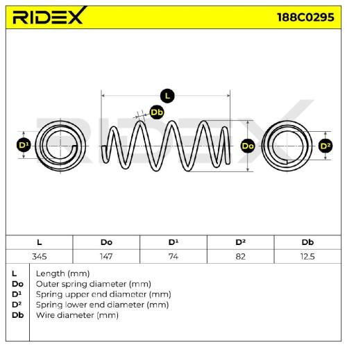 RIDEX 188C0295 2x Federn Fahrwerksfedern Vorne für VW Golf 5I (5K1) Bild RIDEX 188C0295 2x Federn Fahrwerksfedern Vorne für VW Golf 5I (5K1)