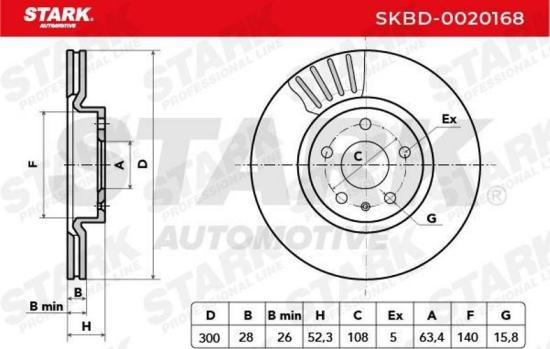 STARK SKBD-0020168 2x Bremsscheiben Vorne Ø300mm Belüftet für FORD 1379965 Bild STARK SKBD-0020168 2x Bremsscheiben Vorne Ø300mm Belüftet für FORD 1379965