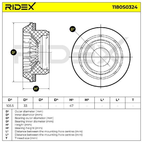 RIDEX 1180S0324 Federbeinstützlager Vorne passend für PEUGEOT 2008 Kombi (CU) Bild RIDEX 1180S0324 Federbeinstützlager Vorne passend für PEUGEOT 2008 Kombi (CU)