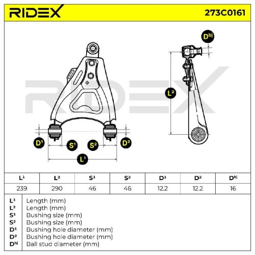 RIDEX 273C0161 Lenker Radaufhängung Querlenker Front links für RENAULT Scénic 1I Bild RIDEX 273C0161 Lenker Radaufhängung Querlenker Front links für RENAULT Scénic 1I
