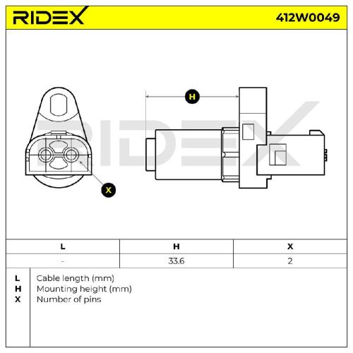 RIDEX ABS-Sensor 412W0049 Vorderachse beidseitig Sensorart: aktiver Sensor Bild RIDEX ABS-Sensor 412W0049 Vorderachse beidseitig Sensorart: aktiver Sensor