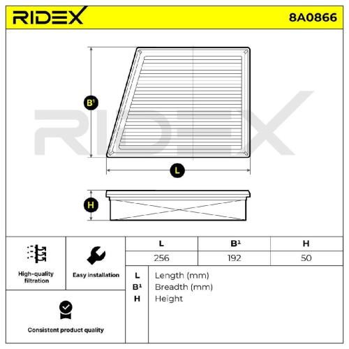 RIDEX 8A0866 Motor Luftfilter Umluftfilter für JAGUAR XF (J05, CC9) Bild RIDEX 8A0866 Motor Luftfilter Umluftfilter für JAGUAR XF (J05, CC9)