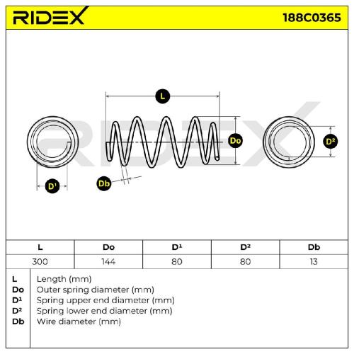 RIDEX 188C0365 2x Federn Fahrwerksfedern Vorne für VW Golf 5I (5K1) Bild RIDEX 188C0365 2x Federn Fahrwerksfedern Vorne für VW Golf 5I (5K1)