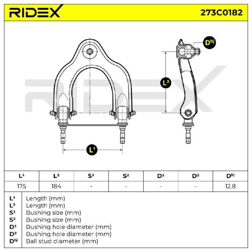 RIDEX 273C0182 Lenker Radaufhängung Querlenker Front für HONDA 51460ST3E03 Bild RIDEX 273C0182 Lenker Radaufhängung Querlenker Front für HONDA 51460ST3E03
