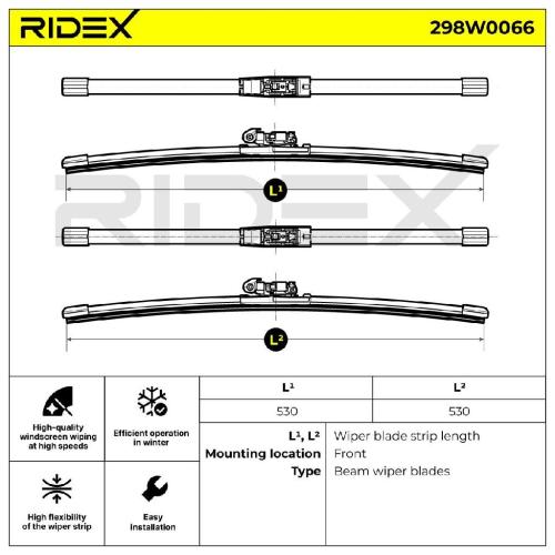 2x RIDEX Scheibenwischer Satz Wischerblätter Satz mit Spoiler Vorne Länge 1: Top Bild 2x RIDEX Scheibenwischer Satz Wischerblätter Satz mit Spoiler Vorne Länge 1: Top