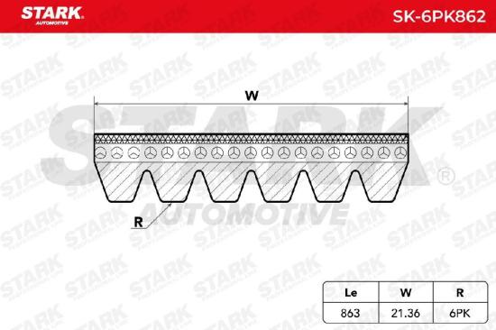 Keilrippenriemen STARK 6PK0862 für SEAT Ibiza III Schrägheck (6L) für VW Lupo Bild Keilrippenriemen STARK 6PK0862 für SEAT Ibiza III Schrägheck (6L) für VW Lupo