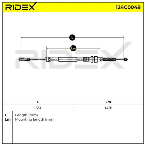 RIDEX Handbremsseil Hinten Rechts Links für CITROËN BX (XB-) Bild RIDEX Handbremsseil Hinten Rechts Links für CITROËN BX (XB-)