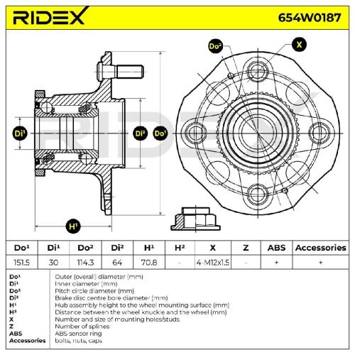 RIDEX 654W0187 Radlagersatz pro 1 Rad Hinten für HONDA Accord VI Limousine Bild RIDEX 654W0187 Radlagersatz pro 1 Rad Hinten für HONDA Accord VI Limousine