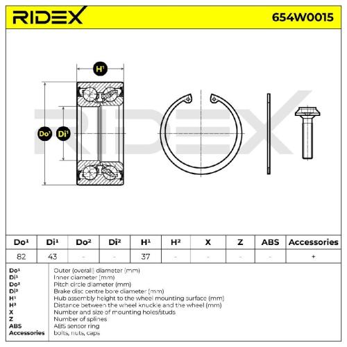 RIDEX 654W0015 Radlagersatz pro 1 Rad Vorne beidseitig Hinten für AUDI A6 Avant Bild RIDEX 654W0015 Radlagersatz pro 1 Rad Vorne beidseitig Hinten für AUDI A6 Avant