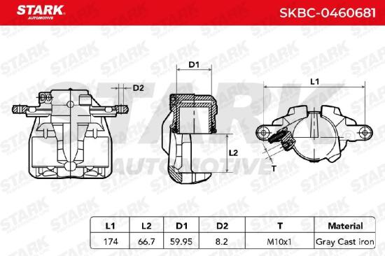 STARK SKBC-0460681 Bremssattel Bremszange Vorne links passend für PEUGEOT für Bild STARK SKBC-0460681 Bremssattel Bremszange Vorne links passend für PEUGEOT für