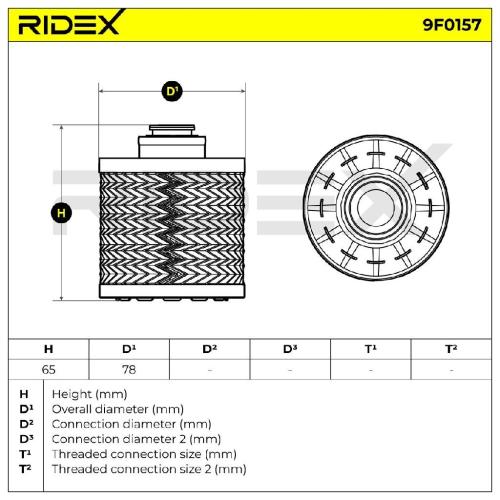 RIDEX 9F0157 Kraftstofffilter Diesel Filter Filter Cartridge mit Dichtring Bild RIDEX 9F0157 Kraftstofffilter Diesel Filter Filter Cartridge mit Dichtring