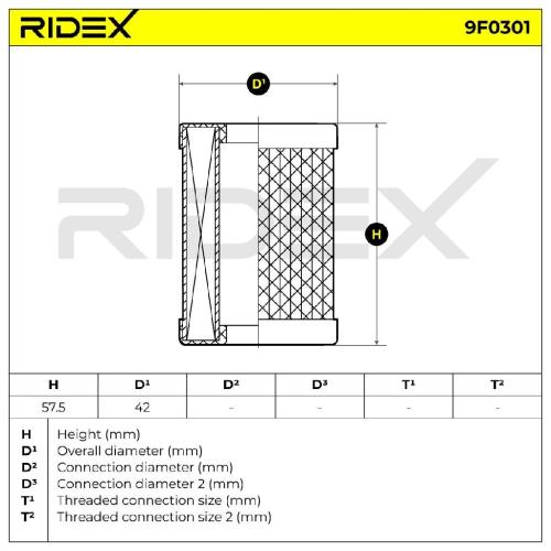 RIDEX 9F0301 Kraftstofffilter Filter Cartridge für FORD Fiesta Mk6 Schrägheck Bild RIDEX 9F0301 Kraftstofffilter Filter Cartridge für FORD Fiesta Mk6 Schrägheck