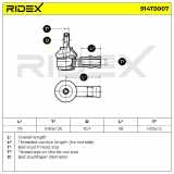 RIDEX Spurstangenkopf außen beidseitig Vorderachse Traggelenk M10X1.25 914T0007