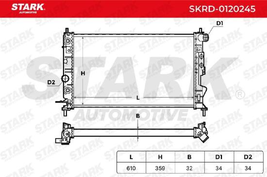 STARK SKRD-0120245 Motorkühler / Wasserkühler für Fahrzeuge mit kombiniertem Bild STARK SKRD-0120245 Motorkühler / Wasserkühler für Fahrzeuge mit kombiniertem