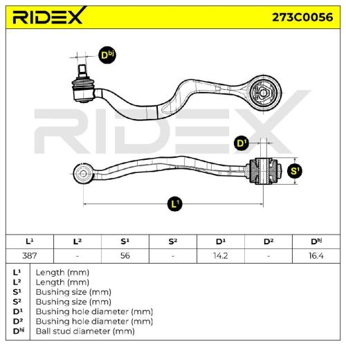 RIDEX 273C0056 Lenker Radaufhängung Querlenker Front rechts für BMW 5 Limousine Bild RIDEX 273C0056 Lenker Radaufhängung Querlenker Front rechts für BMW 5 Limousine