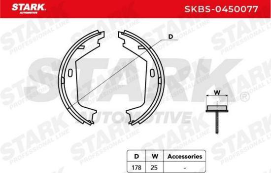 STARK Bremsbacken Satz für Trommelbremse Hinten ohne Hebel für VOLVO V70 II Bild STARK Bremsbacken Satz für Trommelbremse Hinten ohne Hebel für VOLVO V70 II