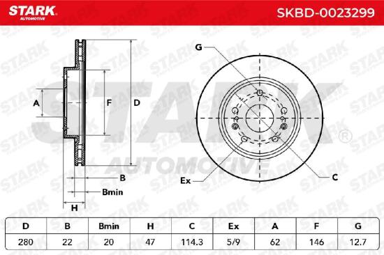 STARK SKBD-0023299 2x Bremsscheiben Vorne Ø280mm Belüftet für SUZUKI VITARA Bild STARK SKBD-0023299 2x Bremsscheiben Vorne Ø280mm Belüftet für SUZUKI VITARA