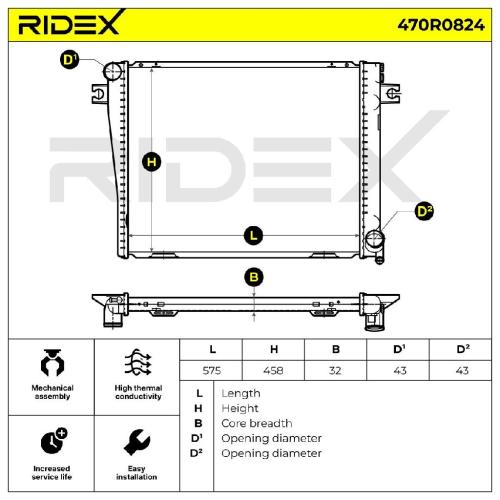 RIDEX 470R0824 Motorkühler / Wasserkühler für BMW 5 Limousine (E28) 17111712445 Bild RIDEX 470R0824 Motorkühler / Wasserkühler für BMW 5 Limousine (E28) 17111712445