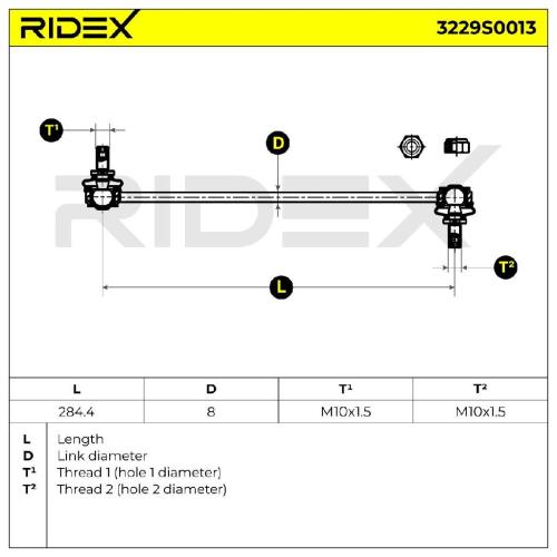 RIDEX 1x Koppelstange Stabilisator Vorne für FORD Fiesta Mk6 Schrägheck FUSION Bild RIDEX 1x Koppelstange Stabilisator Vorne für FORD Fiesta Mk6 Schrägheck FUSION