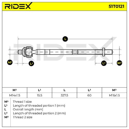 RIDEX Axialgelenk Spurstange Vorne beidseitig für CITROËN C4 Grand Picasso I Bild RIDEX Axialgelenk Spurstange Vorne beidseitig für CITROËN C4 Grand Picasso I