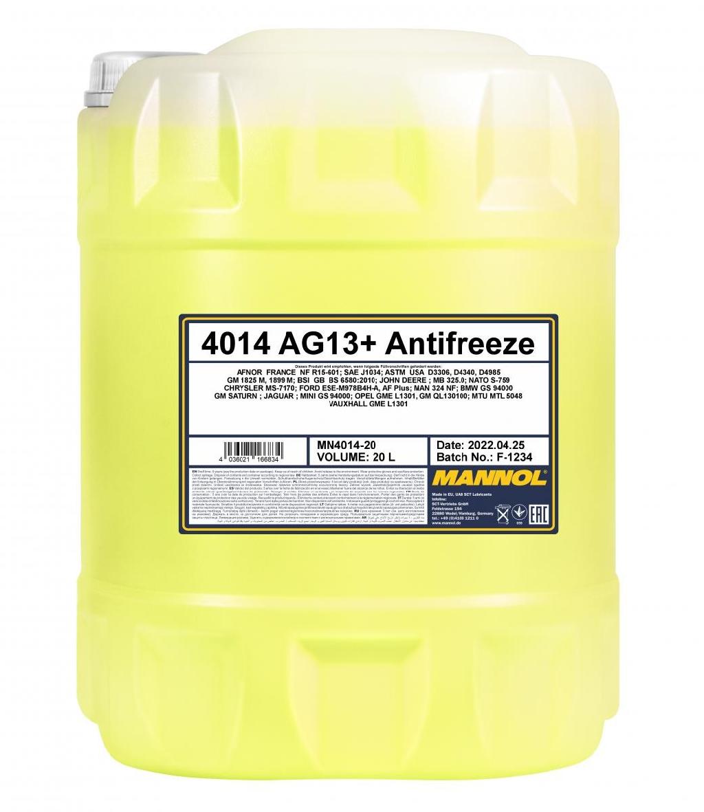 MANNOL Kühlmittel Kühlflüssigkeit G13+ gelb Fertigmischung 20L Kühlerfrostschutz