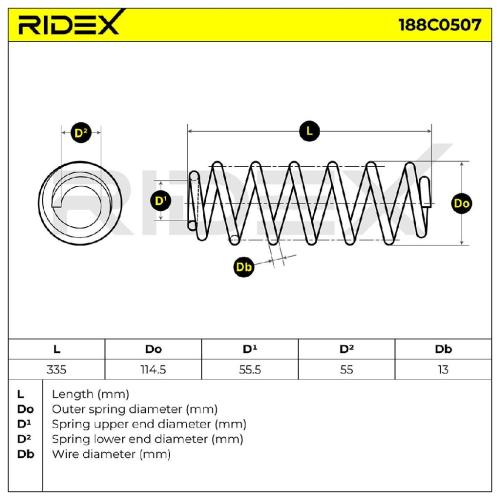 RIDEX 188C0507 2x Federn Fahrwerksfedern Hinten für VW TOURAN (1T1, 1T2) Bild RIDEX 188C0507 2x Federn Fahrwerksfedern Hinten für VW TOURAN (1T1, 1T2)