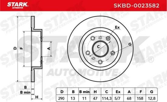 STARK SKBD-0023582 2x Bremsscheiben Hinten Ø289,5mm voll für NISSAN Bild STARK SKBD-0023582 2x Bremsscheiben Hinten Ø289,5mm voll für NISSAN