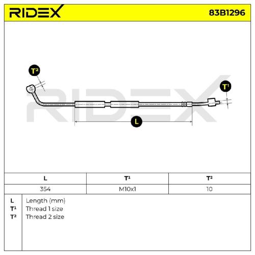 RIDEX Bremsschlauch 83B1296 VORNE links BREMSSCHLÄUCHE Länge: 595mm für JEEP Bild RIDEX Bremsschlauch 83B1296 VORNE links BREMSSCHLÄUCHE Länge: 595mm für JEEP