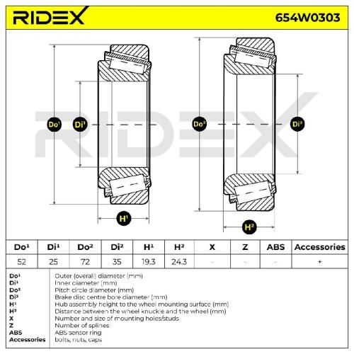 RIDEX 654W0303 Radlagersatz pro 1 Rad Hinten Vorne beidseitig für NISSAN PRIMERA Bild RIDEX 654W0303 Radlagersatz pro 1 Rad Hinten Vorne beidseitig für NISSAN PRIMERA