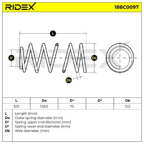 RIDEX 188C0097 2x Federn Fahrwerksfedern Vorne für OPEL Corsa B Schrägheck Bild RIDEX 188C0097 2x Federn Fahrwerksfedern Vorne für OPEL Corsa B Schrägheck