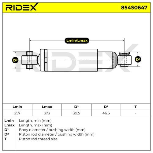 RIDEX 854S0647 1x Stoßdämpfer Gasdruck Hinten für HYUNDAI i20 (PB, PBT) Bild RIDEX 854S0647 1x Stoßdämpfer Gasdruck Hinten für HYUNDAI i20 (PB, PBT)