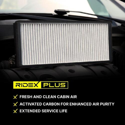 RIDEX PLUS 424I0002P Innenraumfilter Pollenfilter Aktivkohlefilter Höhe: 57 Bild RIDEX PLUS 424I0002P Innenraumfilter Pollenfilter Aktivkohlefilter Höhe: 57