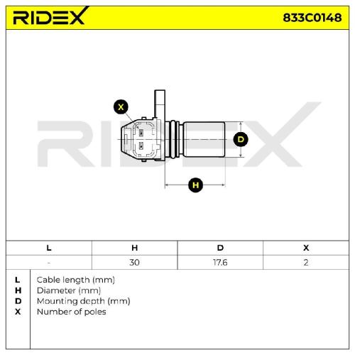RIDEX Kurbelwellensensor 833C0148 Induktivsensor für FORD MONDEO IV Turnier Bild RIDEX Kurbelwellensensor 833C0148 Induktivsensor für FORD MONDEO IV Turnier